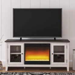 Signature Design By Ashley® Dorrinson - Best - 60" TV Stand With Fireplace Insert Glass/Stone
