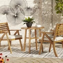 Ashley Furniture Vallerie - Brown - Chairs W/cush/table Set (3/cn) Outdoor Sets
