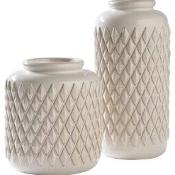 Ashley Furniture Edwinna - Cream - Vase Set (2/cn) Table Decor