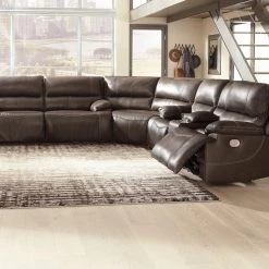 Signature Design By Ashley® Ricmen - 2 Seat Power Reclining Sofa Adjustable Headrest, Wedge, Power Reclining Loveseat With Adjustable Headrest Sectional Reclining Furniture