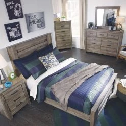 Signature Design By Ashley® Zelen - Warm Gray - Full Panel Bed