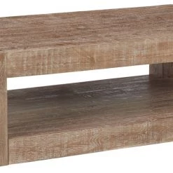 Ashley Furniture Tables Waltleigh - Distressed Brown - Rectangular Cocktail Table