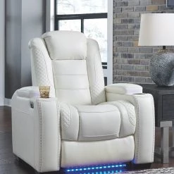 Signature Design By Ashley® Party - White - Pwr Recliner/adj Headrest Chairs