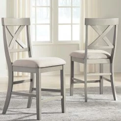 Ashley Furniture Stools Parellen - Gray - Upholstered Barstool (2/cn)