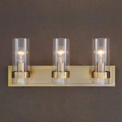 Accessories Uttermost Cardiff Antique Brass 3 Light Vanity