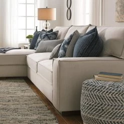 Ashley Furniture Accessories Chevron - Blue - Pouf