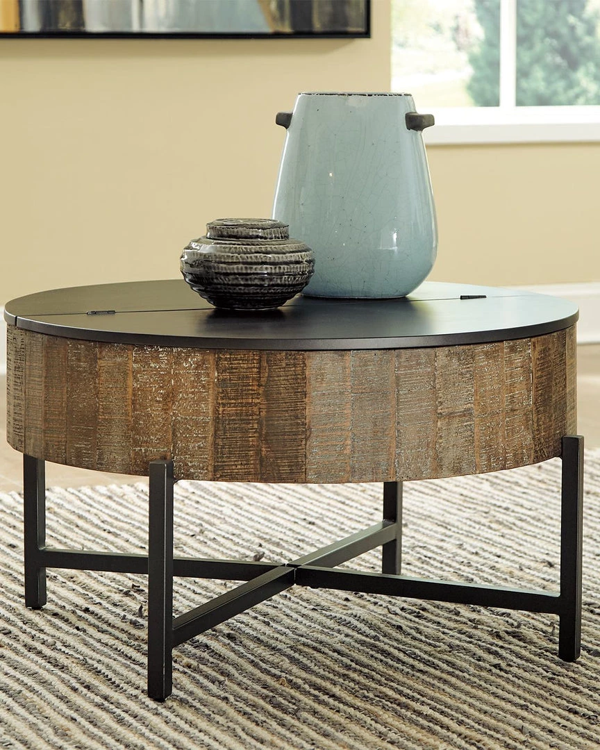Ashley Furniture Nashbryn - Gray/brown - Round Cocktail Table 5 Ashley Furniture Nashbryn - Gray/brown - Round Cocktail Table