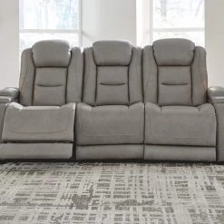 Signature Design By Ashley® Living Room Sets The Man-den - Gray - 2 Pc. - Power Sofa, Loveseat