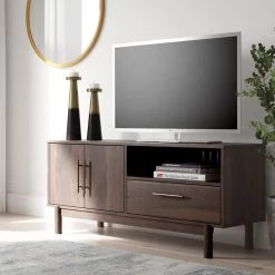 Ashley Furniture Calverson - Mocha - Medium Tv Stand - Small