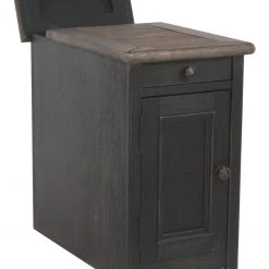 Ashley Furniture Tables Tyler - Grayish Brown/black - Chair Side End Table
