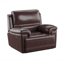 Emerald Home Bernard Dual Power Recliner And Headrest Kona Brown