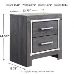 Ashley Furniture Lodanna - Gray - Two Drawer Night Stand 12 Ashley Furniture Lodanna - Gray - Two Drawer Night Stand