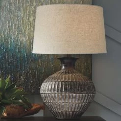 Ashley Furniture Accessories Magan - Antique Bronze Finish - Metal Table Lamp (1/cn) 11 Ashley Furniture Accessories Magan - Antique Bronze Finish - Metal Table Lamp (1/cn)