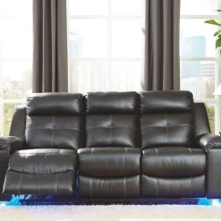 Signature Design By Ashley® Kempten - Patterned - Reclining Sofa, Double Reclining Loveseat With Console, Rocker Recliner Reclining Furniture
