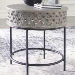 Ashley Furniture Rastella - Gray/black - Round End Table