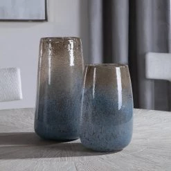 Table Decor Uttermost Ione Seeded Glass Vases, S/2