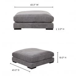 Moe's Home Collection Tumble Ottoman Charcoal 9 Moe's Home Collection Tumble Ottoman Charcoal