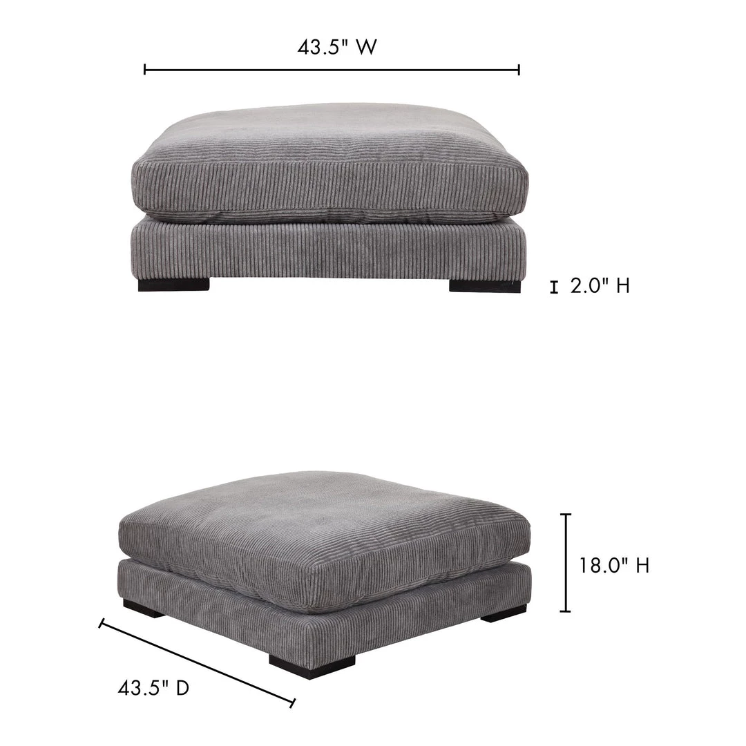 Moe's Home Collection Tumble Ottoman Charcoal 6 Moe's Home Collection Tumble Ottoman Charcoal