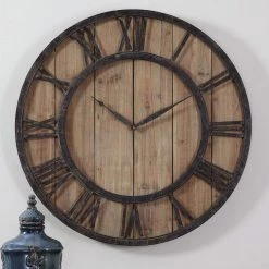 Uttermost Powell Wooden Wall Clock Accessories