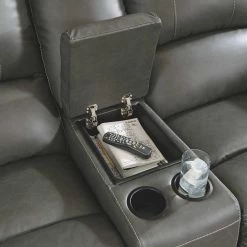 Ashley Furniture Calderwell - Gray - Dbl Rec Loveseat W/console 13 Ashley Furniture Calderwell - Gray - Dbl Rec Loveseat W/console