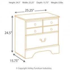 Ashley Furniture Bittersweet - Light Brown - Two Drawer Night Stand