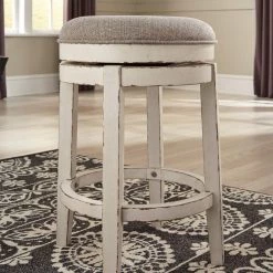 Ashley Furniture Stools Realyn - Chipped White - Uph Swivel Stool (1/cn)