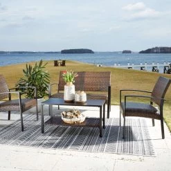 Ashley Furniture Zariyah - Dark Brown - Love/chairs/table Set (4/cn)