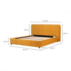 Moe's Home Collection Beds Samara King Bed Mustard