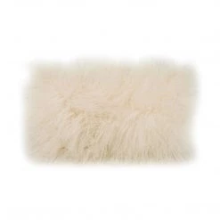 Moe's Home Collection Lamb Fur Pillow Rect. Cream Accessories