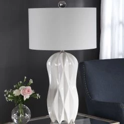 Uttermost Malena Glossy White Table Lamp Accessories