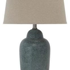 Ashley Furniture Saher - Green - Ceramic Table Lamp (1/cn) - Earthy Ceramic