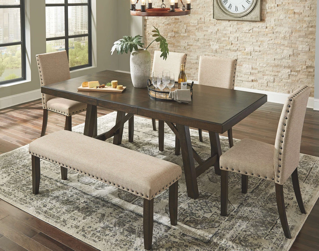 Ashley Furniture Rokane - Dark Brown - Rect Dining Room Ext Table 4 Ashley Furniture Rokane - Dark Brown - Rect Dining Room Ext Table