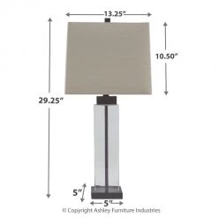 Ashley Furniture Alvaro - Clear/bronze Finish - Glass Table Lamp (2/cn) 10 Ashley Furniture Alvaro - Clear/bronze Finish - Glass Table Lamp (2/cn)