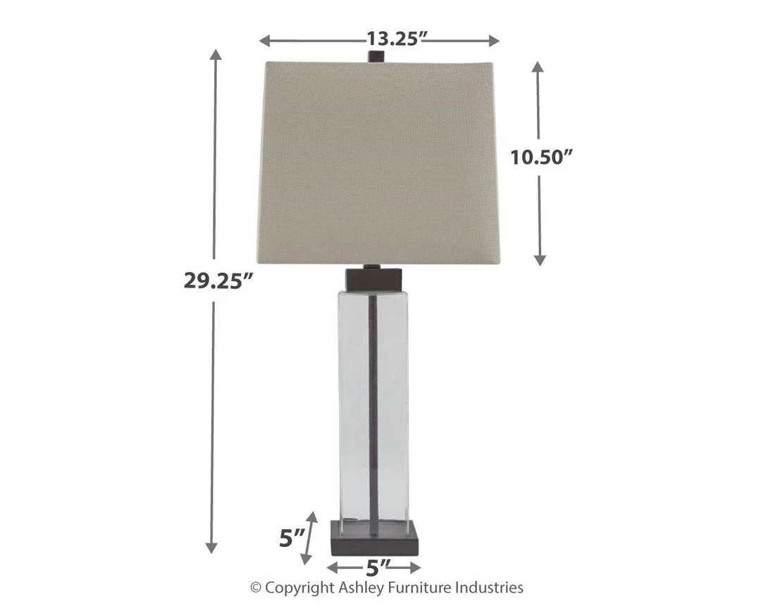 Ashley Furniture Alvaro - Clear/bronze Finish - Glass Table Lamp (2/cn) 6 Ashley Furniture Alvaro - Clear/bronze Finish - Glass Table Lamp (2/cn)