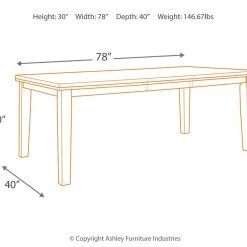 Ashley Furniture Flaybern - Brown - Rect Drm Butterfly Ext Table