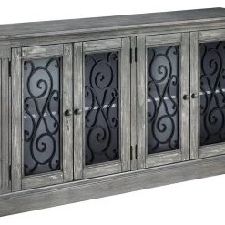 Ashley Furniture Mirimyn - Antique Gray - Accent Cabinet - Rustic Finish