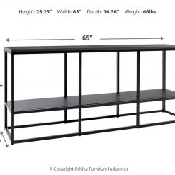 Ashley Furniture TV Stands Yarlow - Black - Extra Large Tv Stand - Goldtone Metal Base