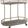 Ashley Furniture Daymont - Gold Finish - Bar Cart