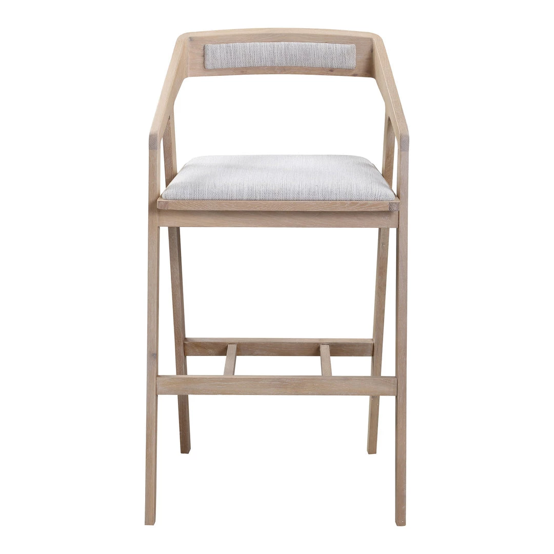 Moe's Home Collection Stools Padma Oak Barstool Light Grey 3 Moe's Home Collection Stools Padma Oak Barstool Light Grey