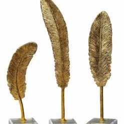 Table Decor Uttermost Feathers Gold Sculpture S/3