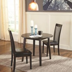 Ashley Furniture Hammis - Dark Brown - Round Drm Drop Leaf Table Tables