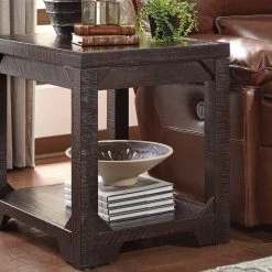 Ashley Furniture Tables Rogness - Rustic Brown - Rectangular End Table