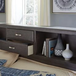 Signature Design By Ashley® Beds Caitbrook - Gray - California Storage Bed With 8 Drawers