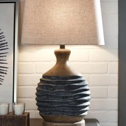 Ashley Furniture Medlin - Gray/beige - Paper Table Lamp (1/cn) Accessories
