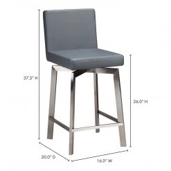 Moe's Home Collection Giro Swivel Counter Stool Grey
