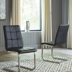 Signature Design By Ashley® Madanere - Chrome Finish/Black - Round Dining Room Table, 4 Side Chairs 9 Signature Design By Ashley® Madanere - Chrome Finish/Black - Round Dining Room Table, 4 Side Chairs