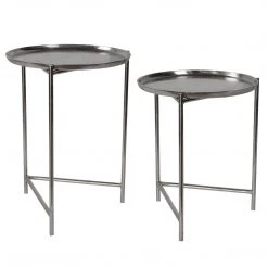 Uttermost Burnett Nickel Nesting Tables, S/2