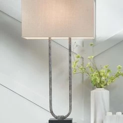 Ashley Furniture Bennish - Antique Silver Finish - Metal Table Lamp (1/cn) Accessories