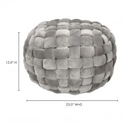 Moe's Home Collection Accessories Jazzy Pouf Charcoal