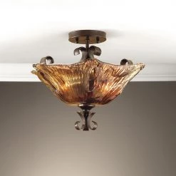 Accessories Uttermost Vetraio 2 Light Glass Semi Flushmount